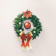 holiday wreath with ornament