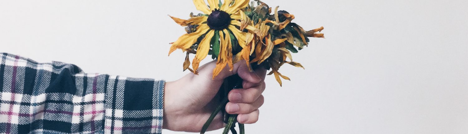 hand holding flowers