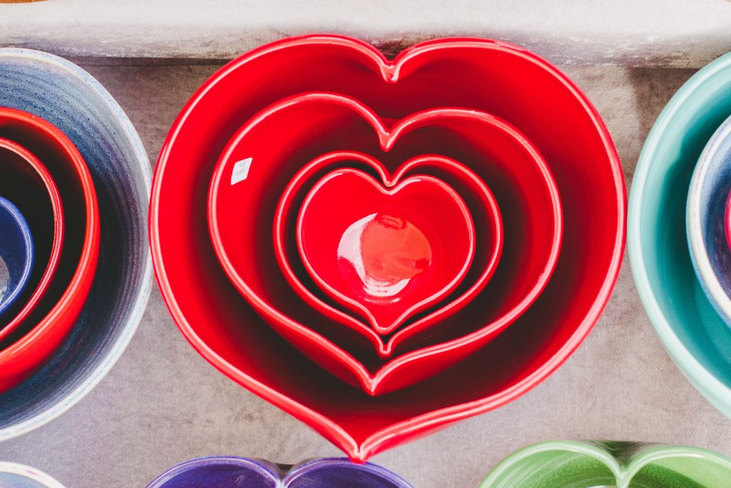 heart ceramics bowls