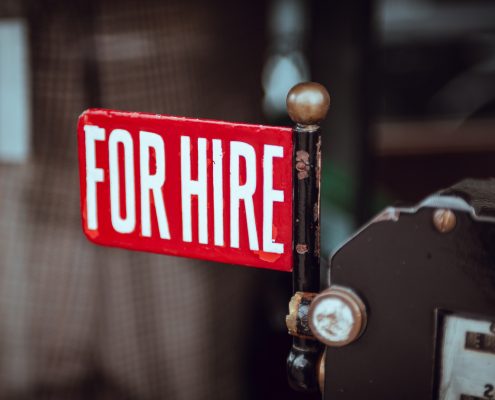 red for hire sign