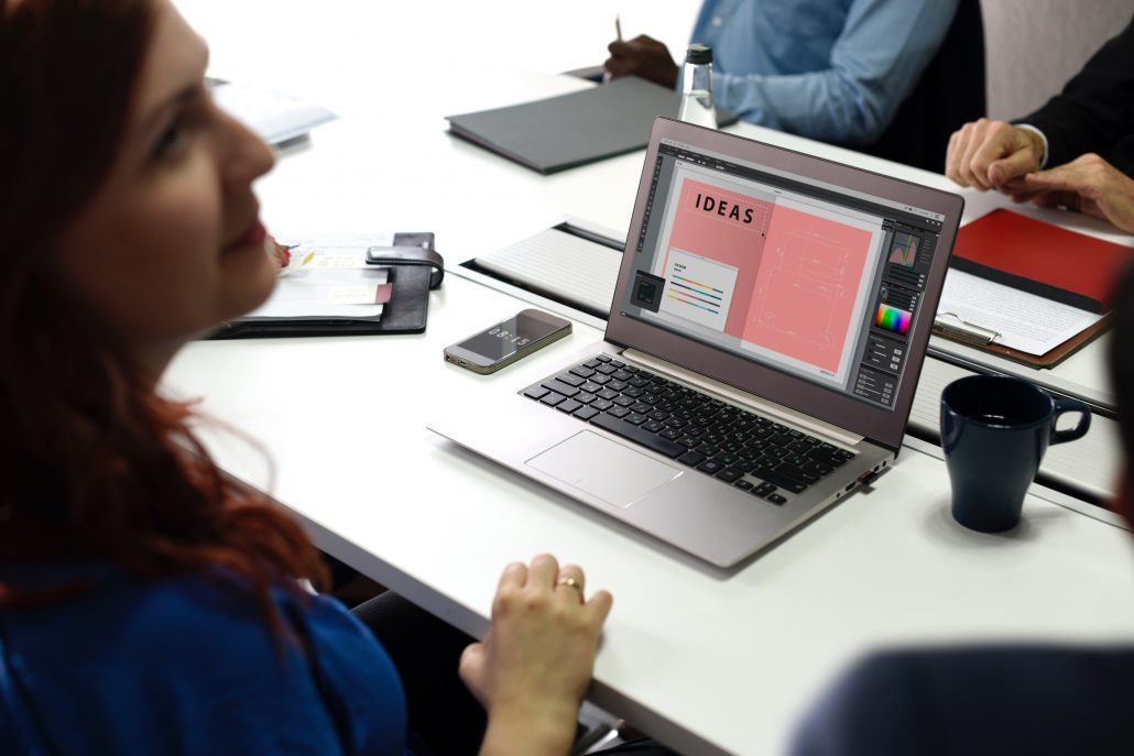 woman working on computer