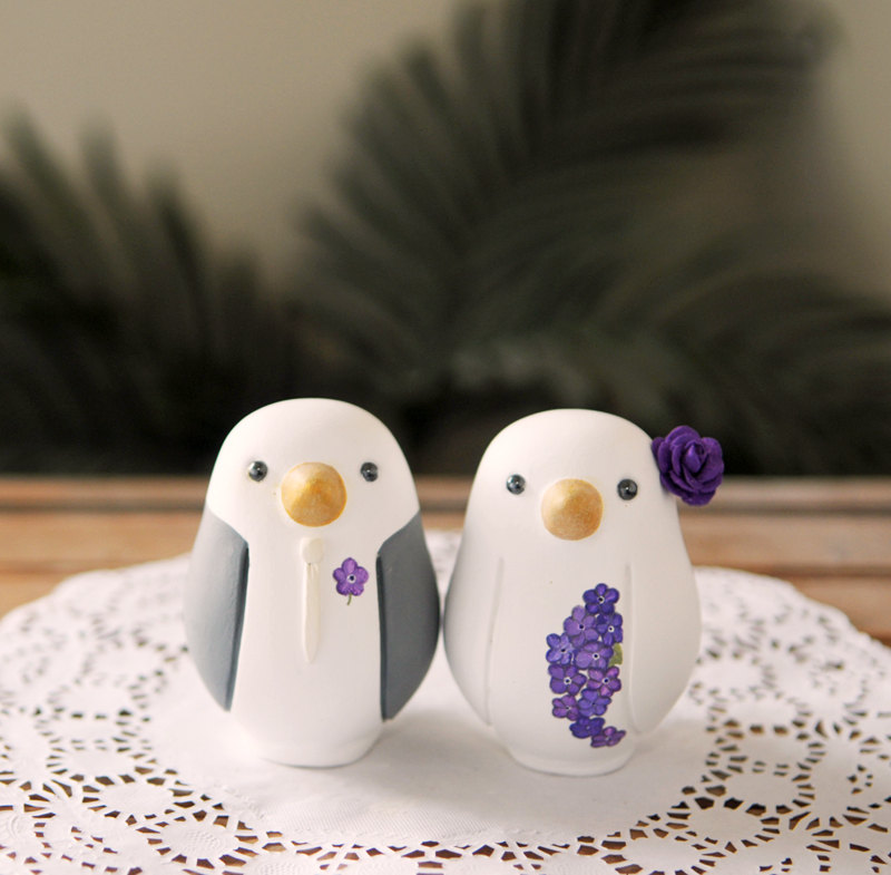 Married penguin cake toppers