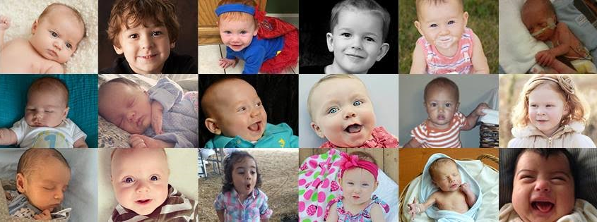 Babies faces in a grid - Healthy Birth Day