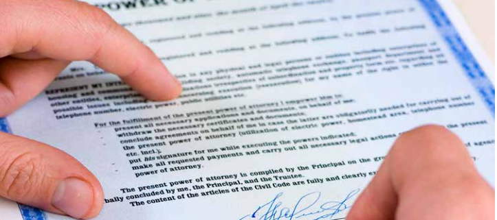 Power of attorney signing