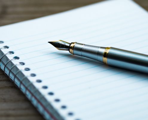 Fancy estate planning pen on notebook