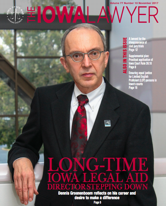 The Iowa Lawyer magazine cover November 2017