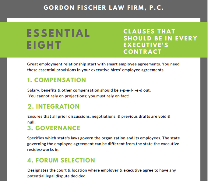 Executive employee agreement essential 8