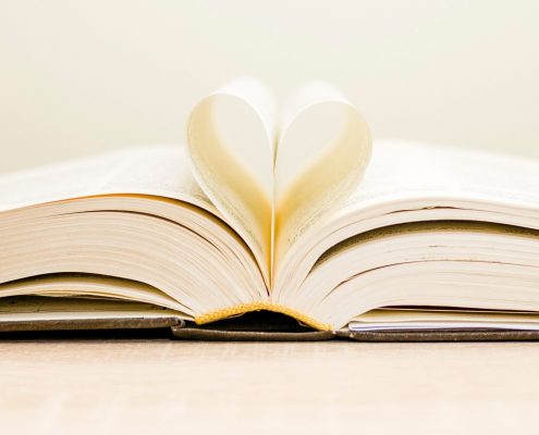 heart in pages of book