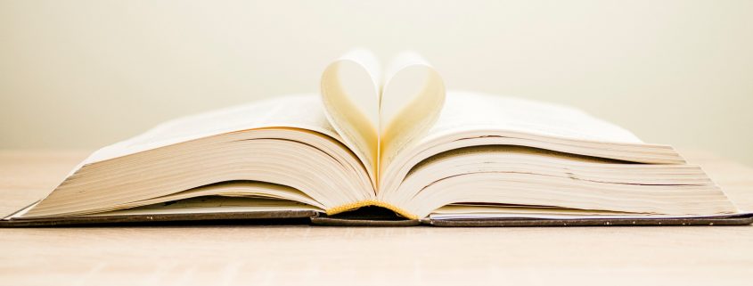 heart in pages of book