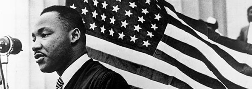 Marting Luther King Jr. and American Flag