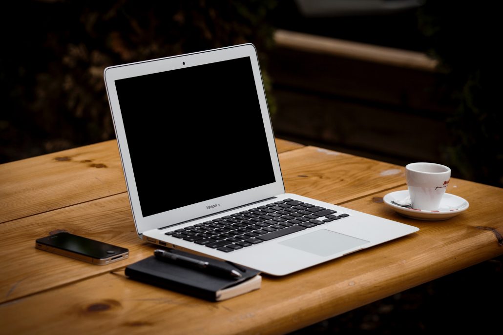 macbook on table