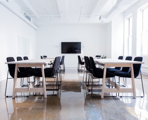 two boardroom tables