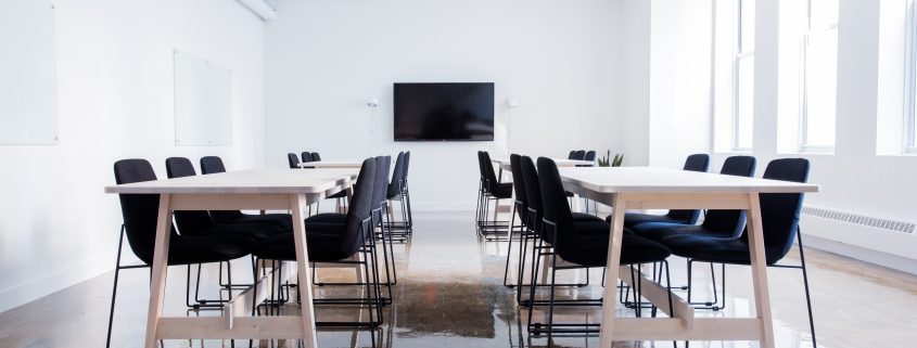 two boardroom tables