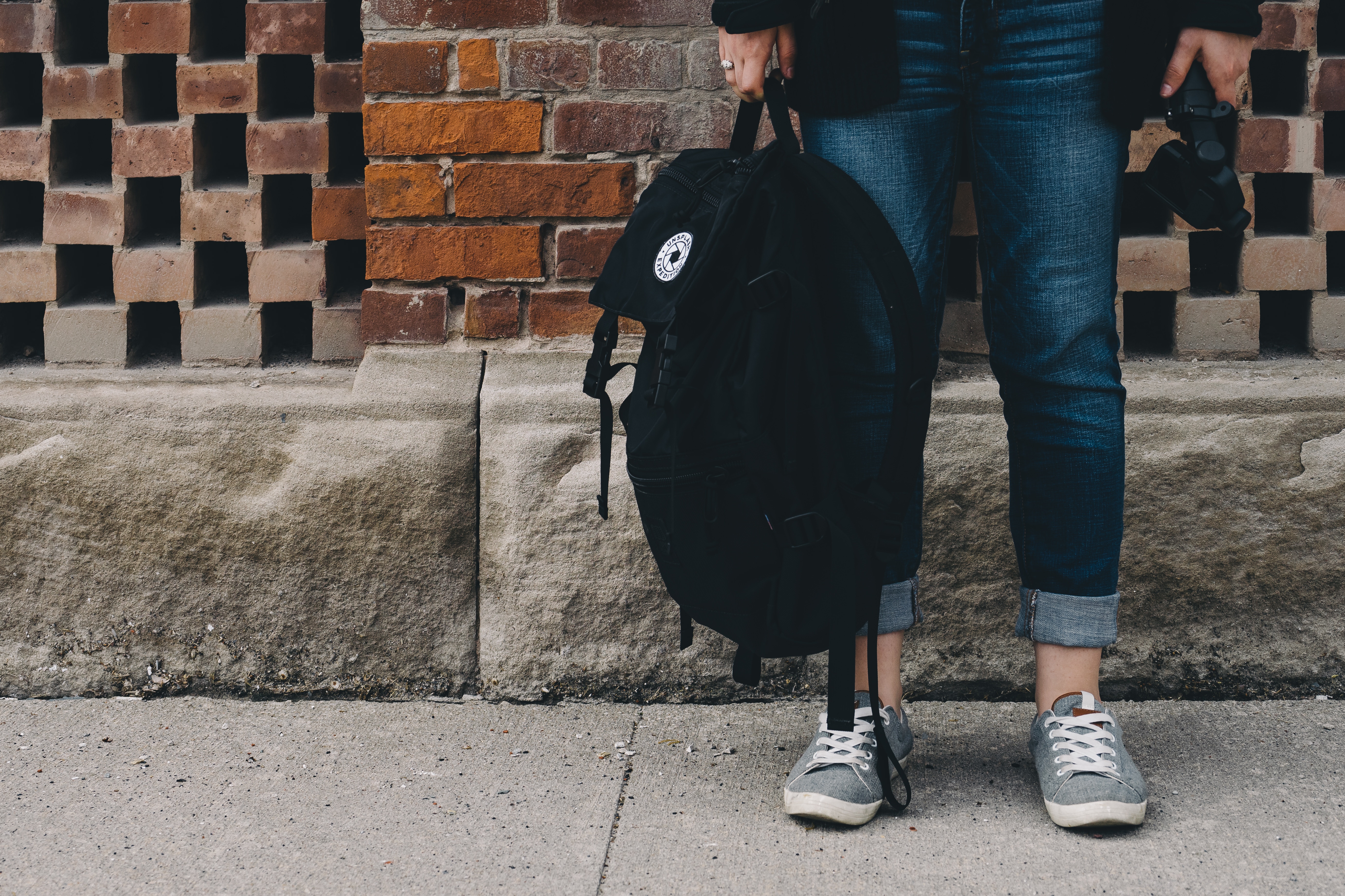 person with backpack