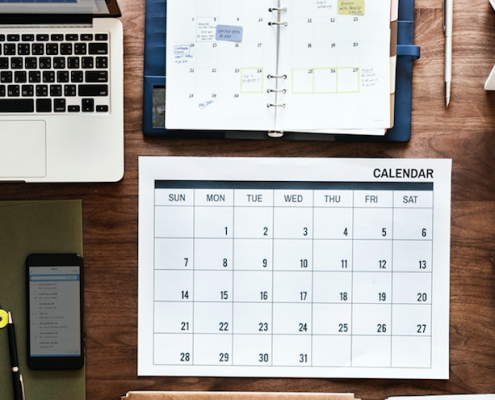 calendar on desk