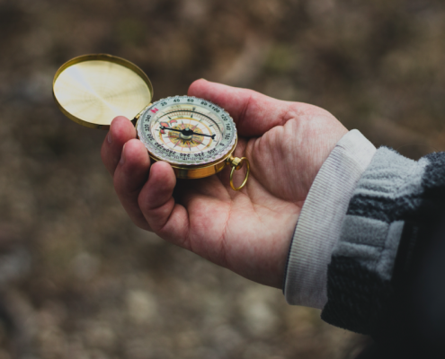 compass over land
