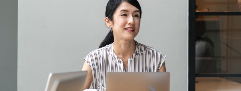 nonprofit leader at table