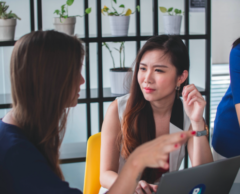 two women talking about forming a nonprofit
