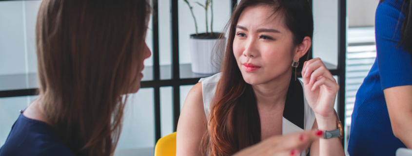 two women talking about forming a nonprofit