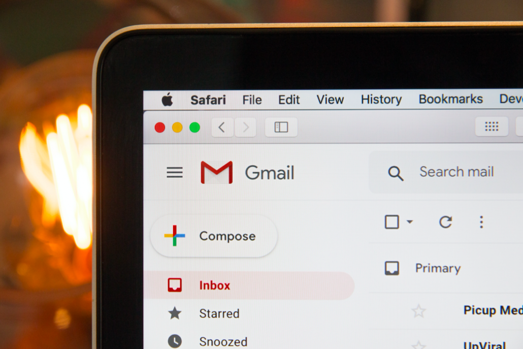 gmail on screen