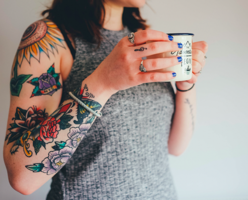 woman with tattoos