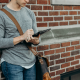 man reading on a tablet