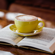 GoFisch book club with coffee mug