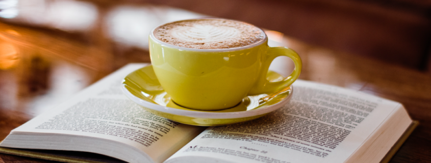 GoFisch book club with coffee mug